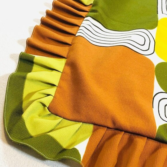 60s Mod Pillow Shams PAIR Square Pillow Slip Covers Stripes Colorful Motifs - Picture 5 of 9